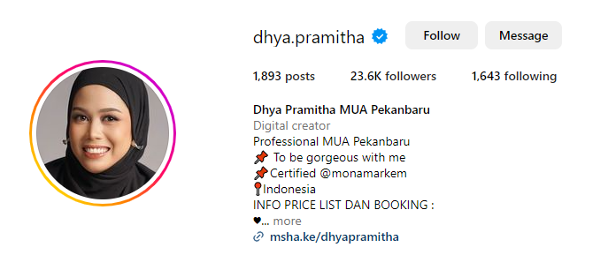 Dhya Pramitha MUA Pekanbaru